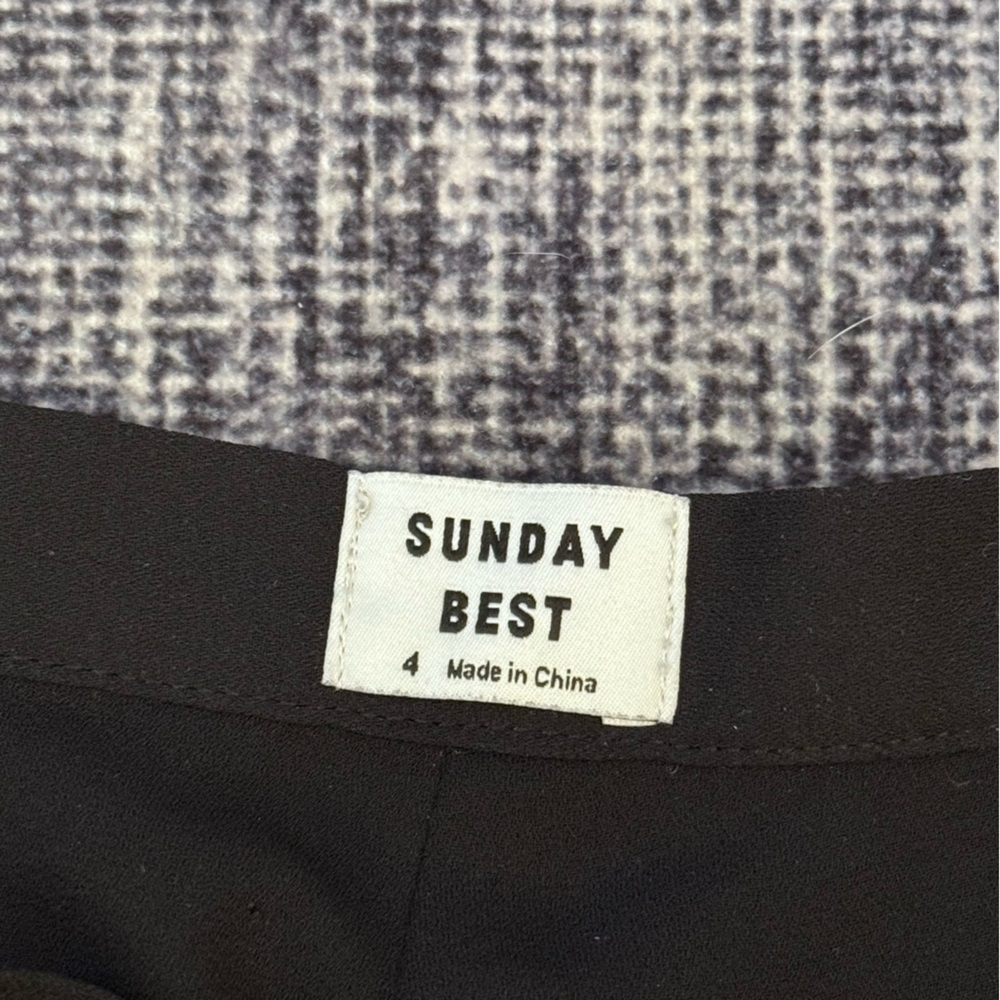 Aritzia Sunday Best Ariel Black Wrap Mini Skirt A-Line Self Tie Size 4 - Picture 7 of 11